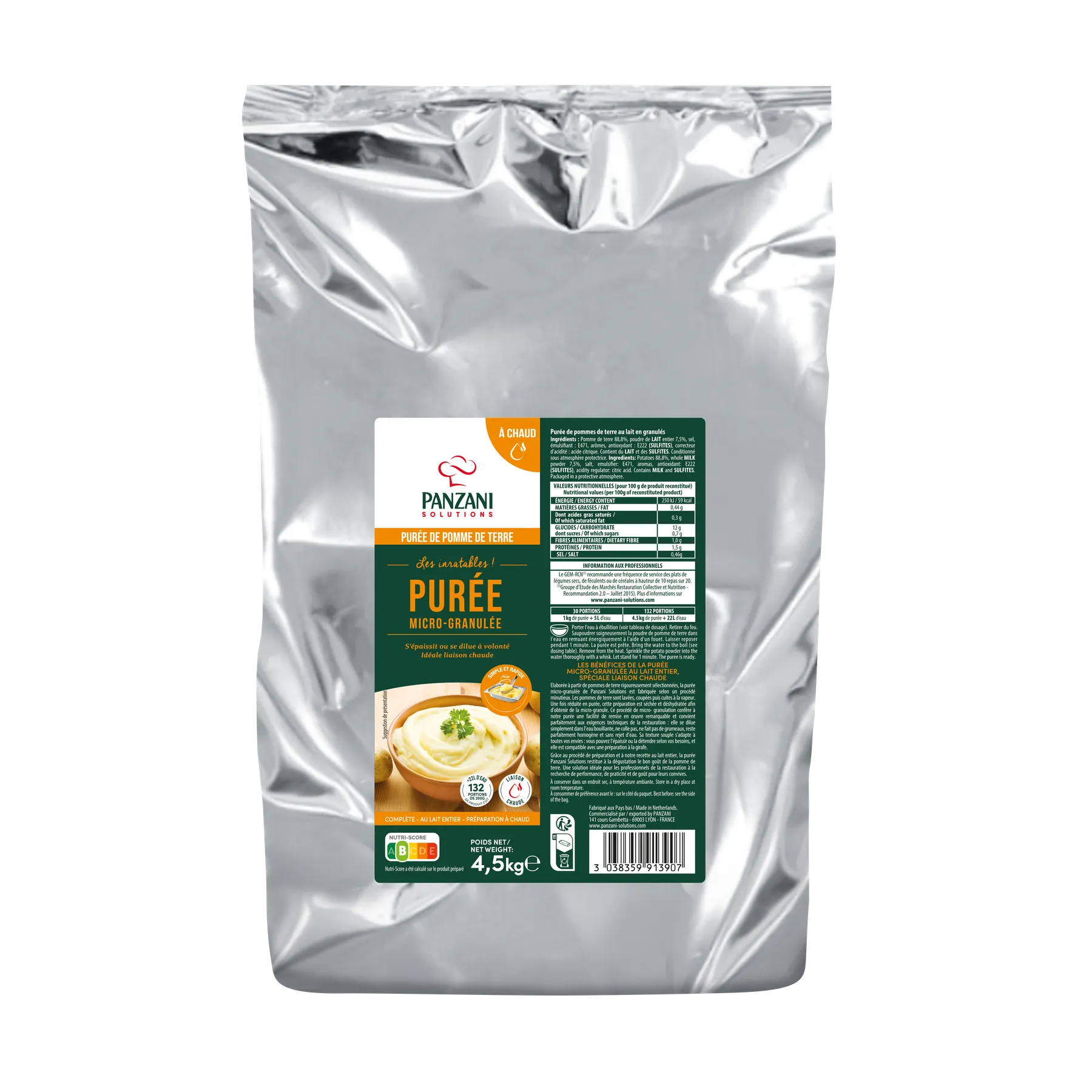 Purée mircogranulée à chaud